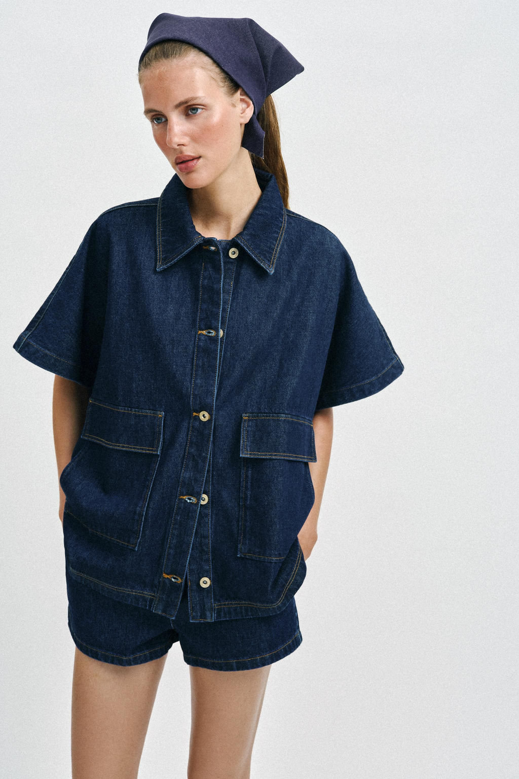 SOBRECAMISA Z1975 DENIM OVERSIZE / Azul - Zara фото 5