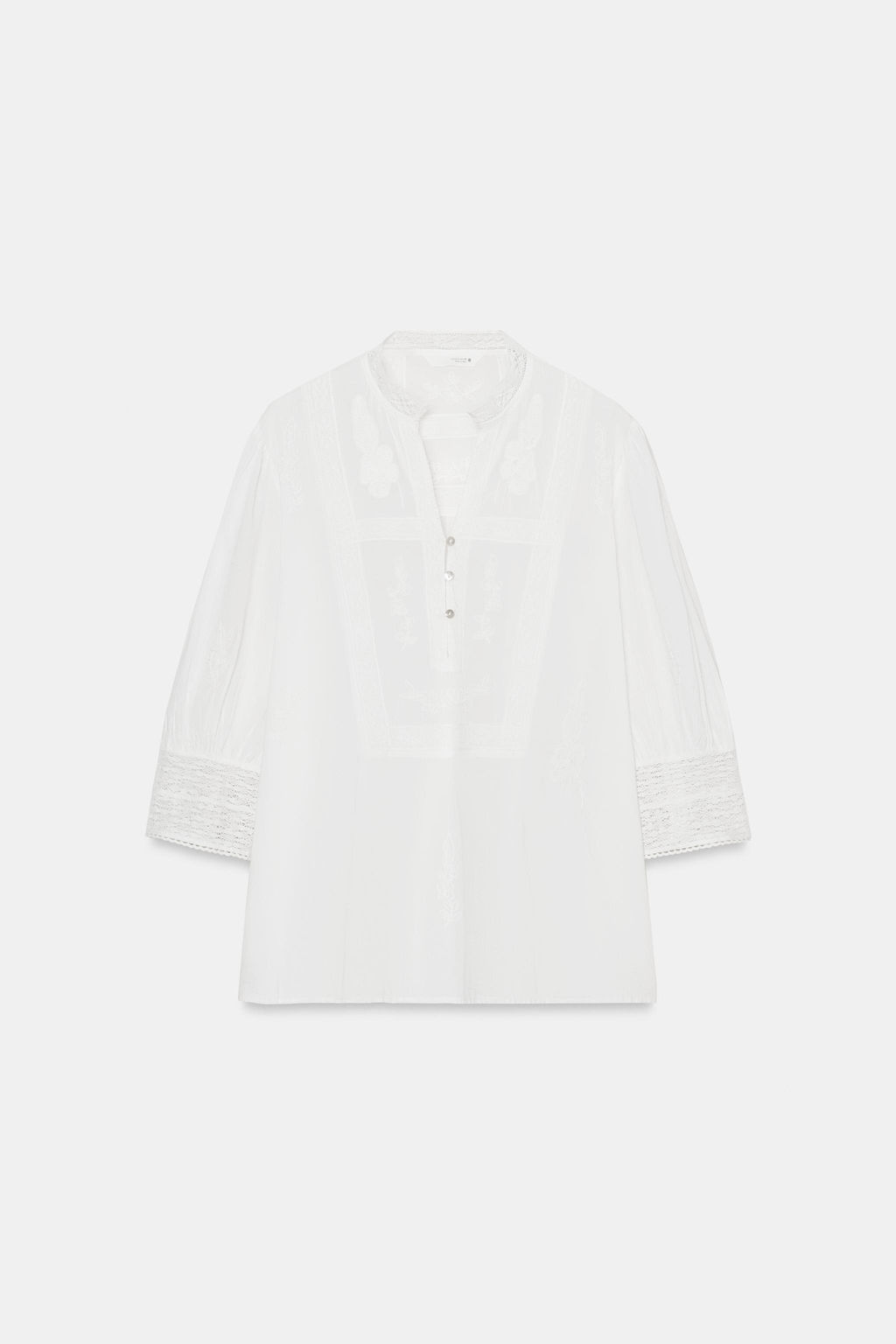 BLUSA BORDADOS ZW COLLECTION / Crudo - Zara фото 5