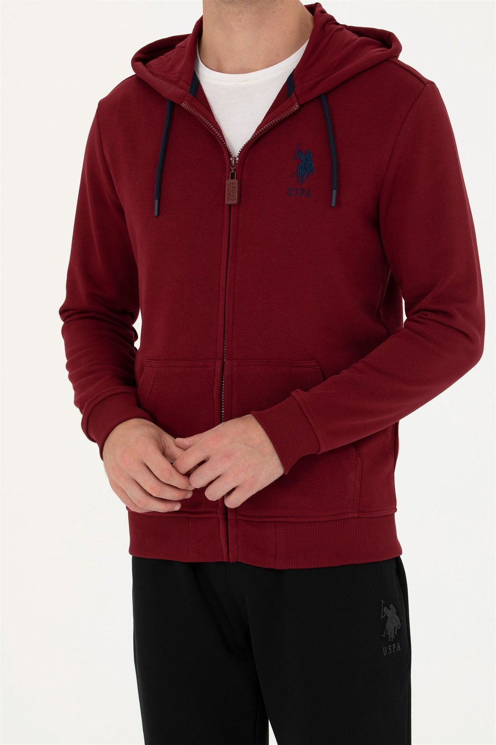 Свитшот мужской U. S. Polo Assn бордово-красный из хлопка - U.s. polo assn фото 6