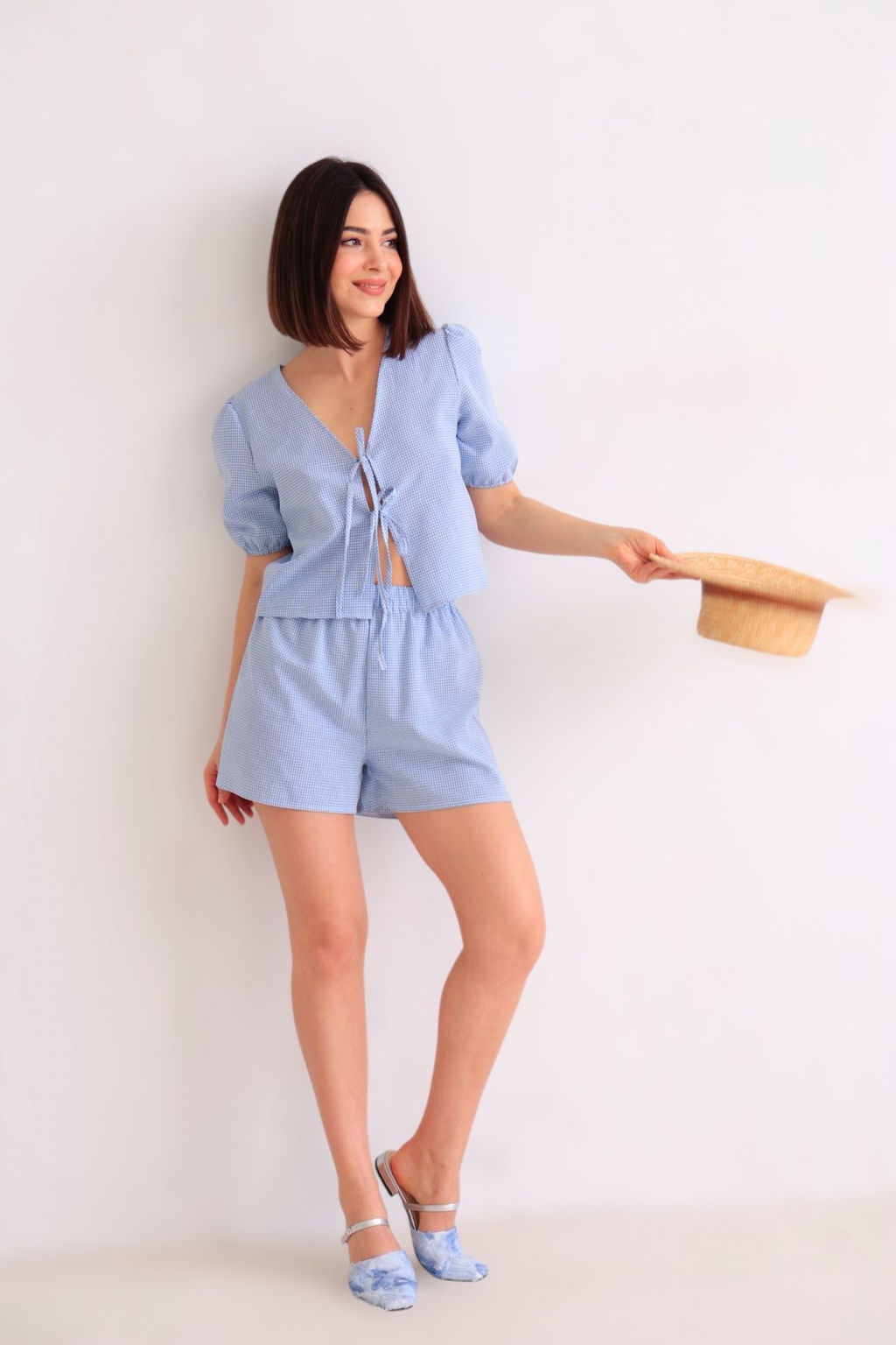 Martichelli Костюм в клетку голубой  фото 7