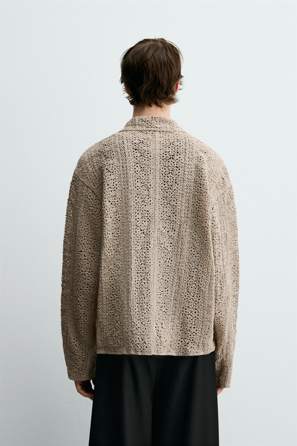CROCHET TEXTURED OVERSHIRT - Zara фото 3