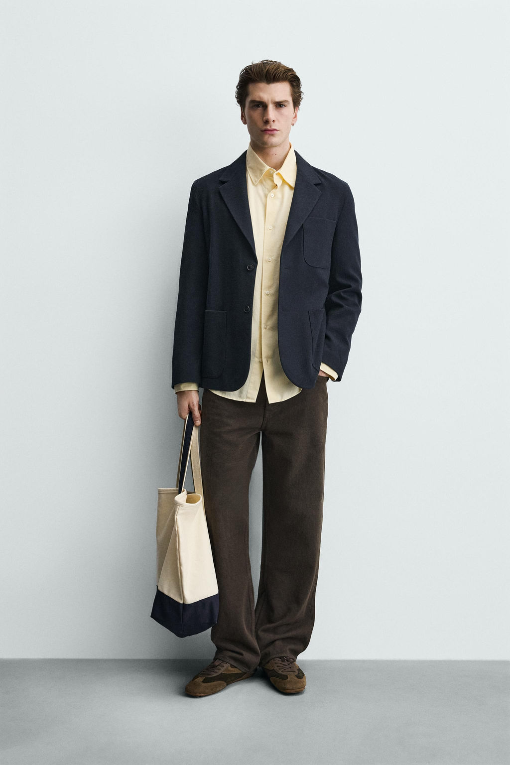 BLAZER BOLSILLOS CON LANA / Marino