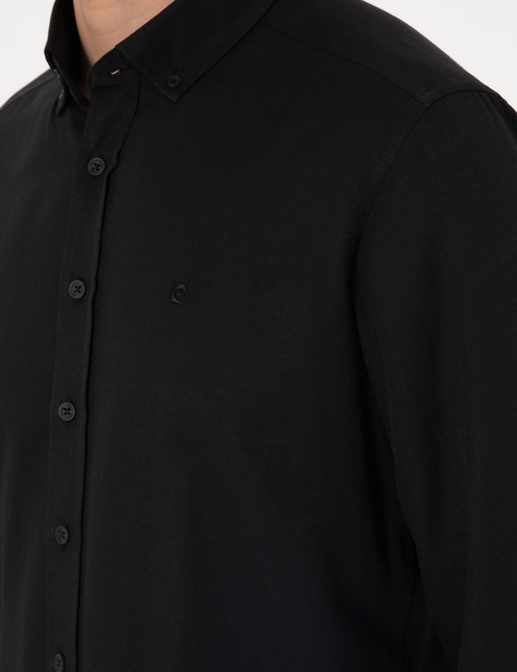 Siyah Oxford Slim Fit Kolay _t_lenebilir G_mlek
