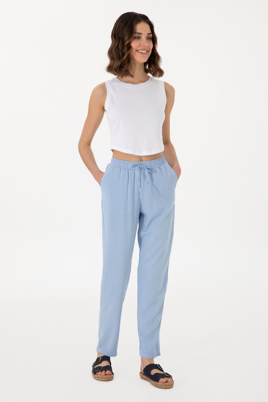 Kad_n A__k Mavi Kanvas Pantolon - U.s. polo assn фото 3