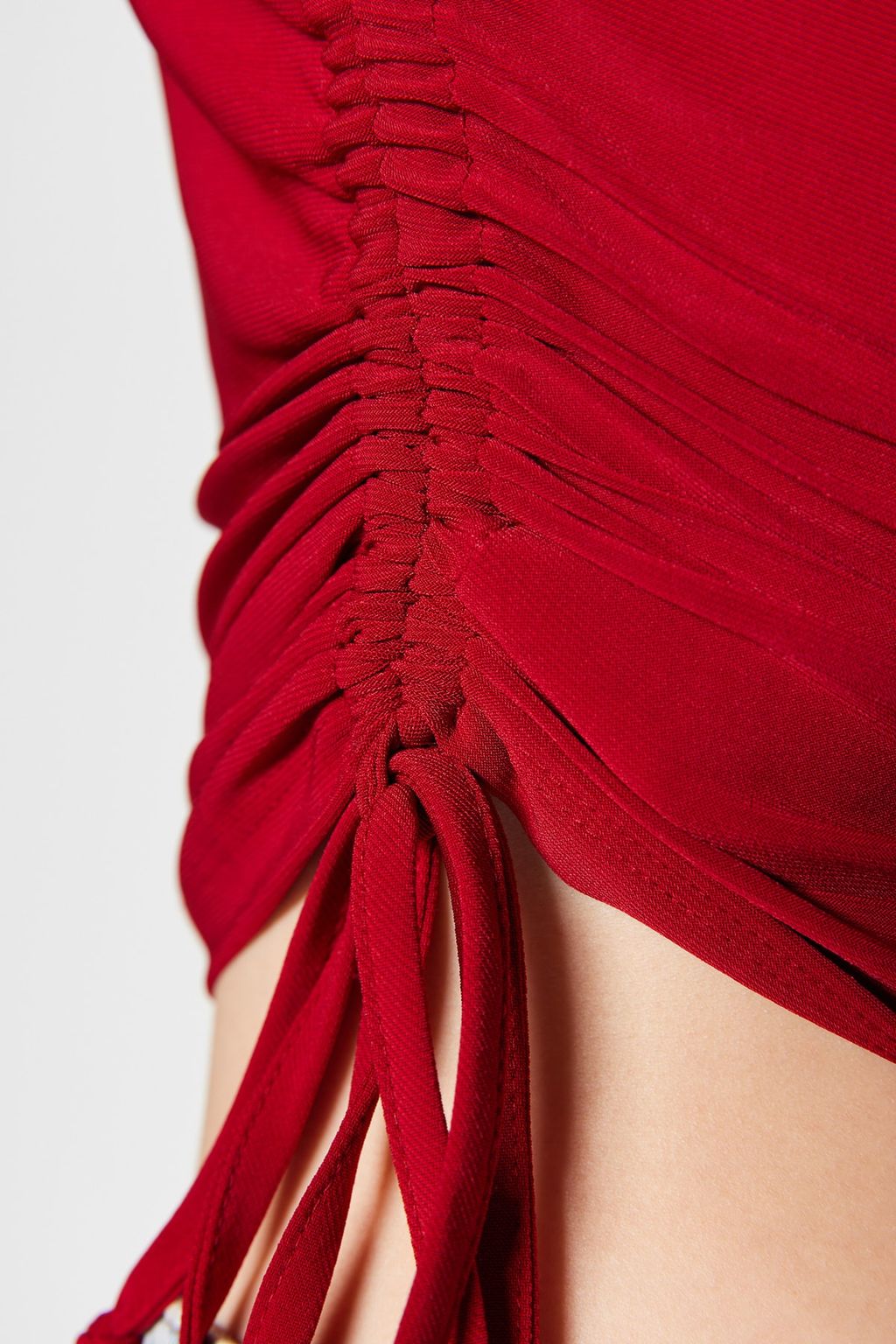 Trendyolmilla Lacivert Kare Yaka Buzgu Detayl? Fitted/Vucuda Oturan Crop Esnek Orme Bluz TWOAW22BZ0263  фото 10