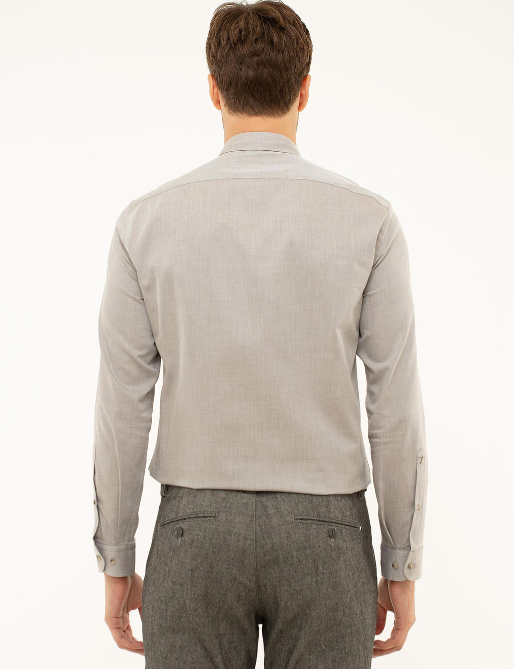 Светло-коричневая приталенная рубашка с длинным рукавом - Cacharel фото 9