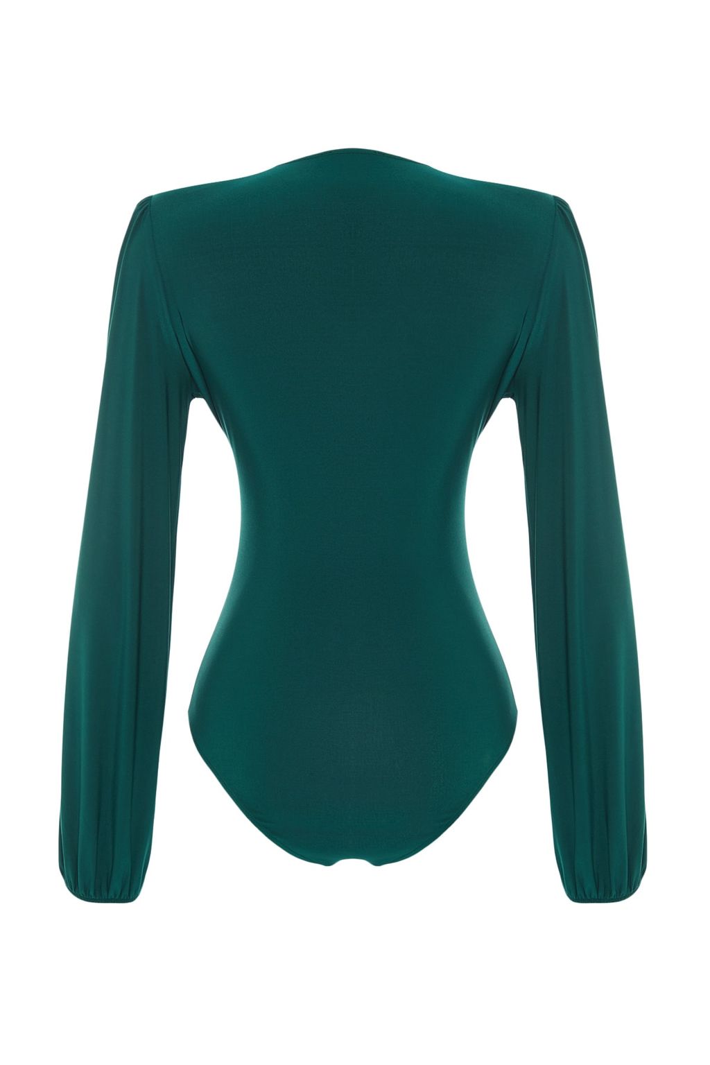 TRENDYOLMILLA Siyah Balon Kol V Yaka Fitted/Vucuda Oturan Esnek C?tc?tl? Orme Body TWOSS23BD00030 фото 16