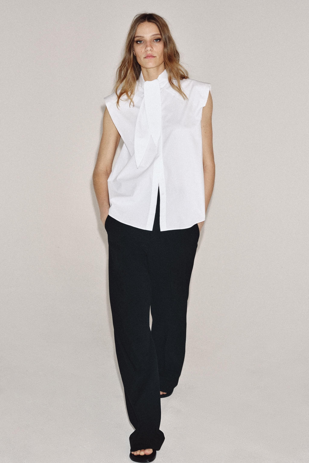 CAMISA RAYAS LAZADAS ZW COLLECTION / Blanco - Zara фото 6