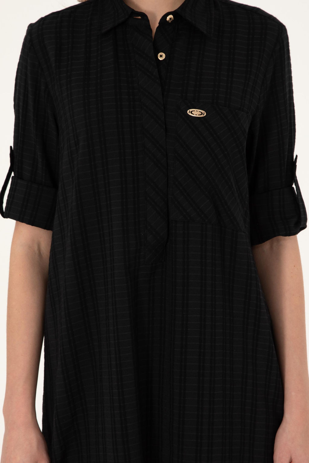 Женское черное тканое платье Неожиданная скидка в корзине - U.s. polo assn фото 5