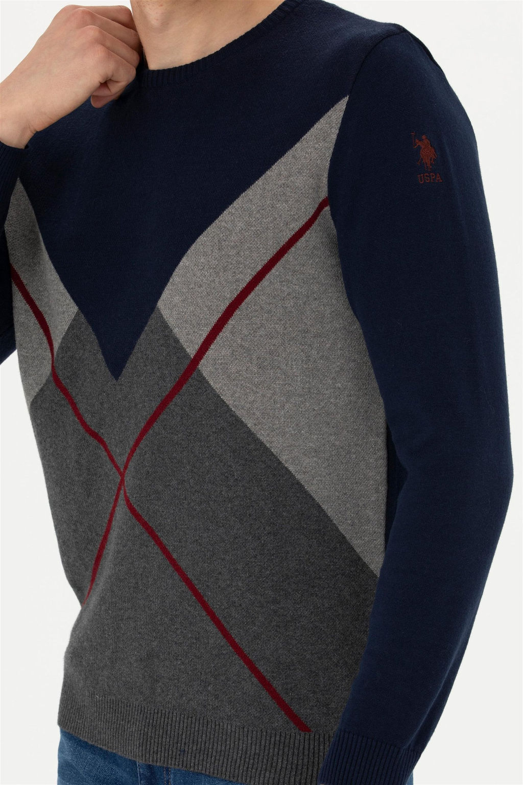 U. S. Polo Assn / Мужской темно-синий свитер - U.s. polo assn фото 6