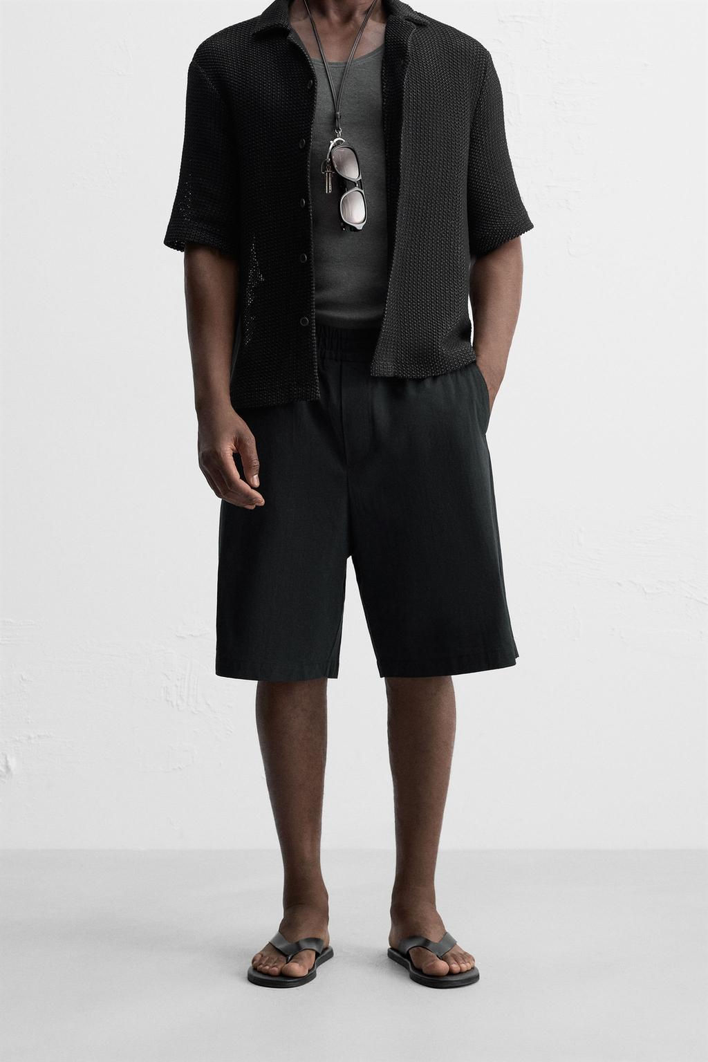 RELAXED FIT COTTON BERMUDA SHORTS - Zara фото 15