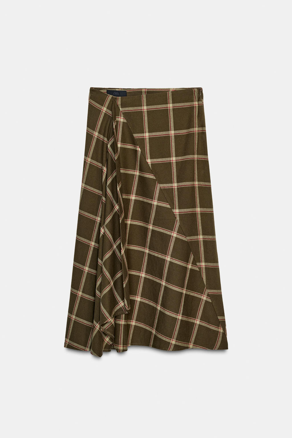 RUFFLE CHECK MIDI SKIRT - Zara фото 2