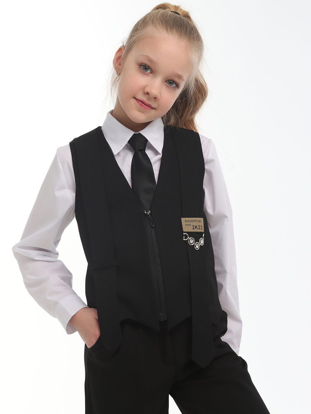 Жилет для девочек - Синий мир фото 3