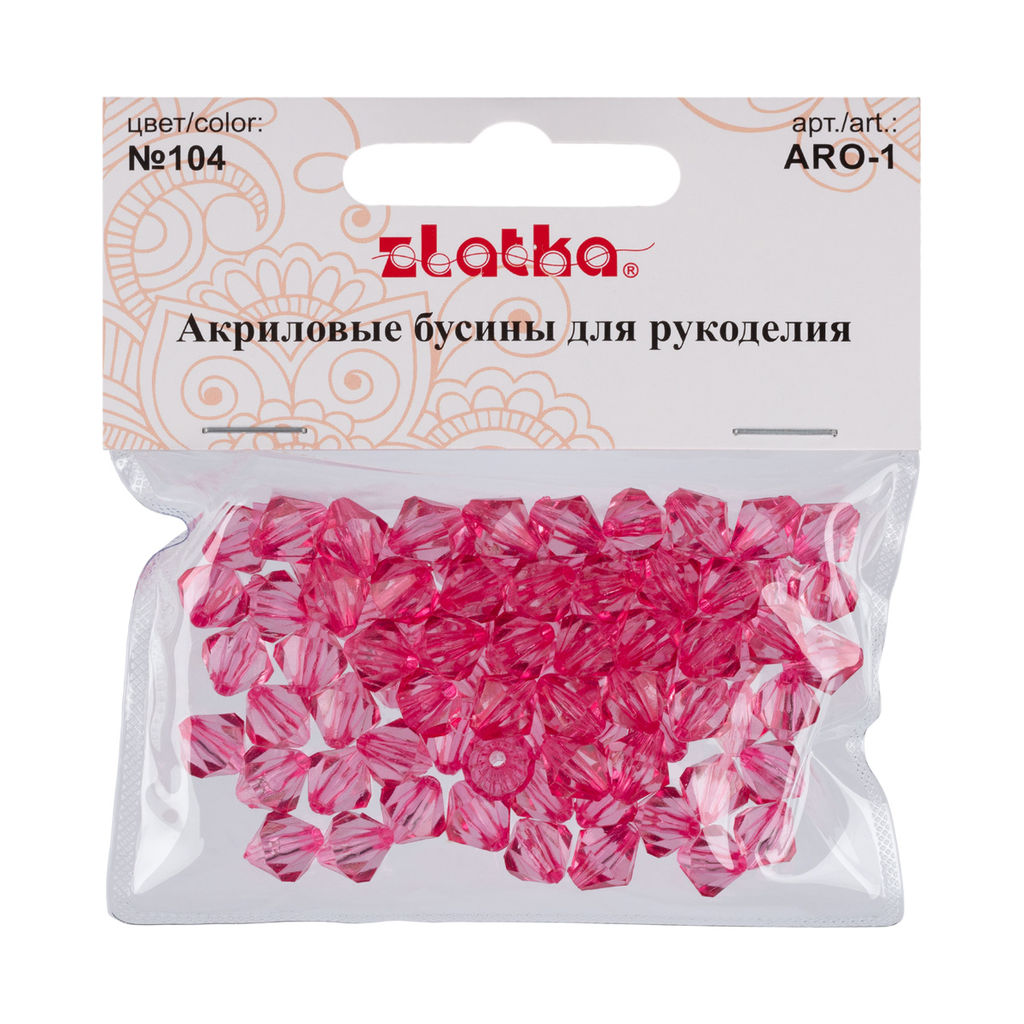Бусина Zlatka акрил ARO-1 9 х 10 мм 25 г 104 светло-розовый  фото 3