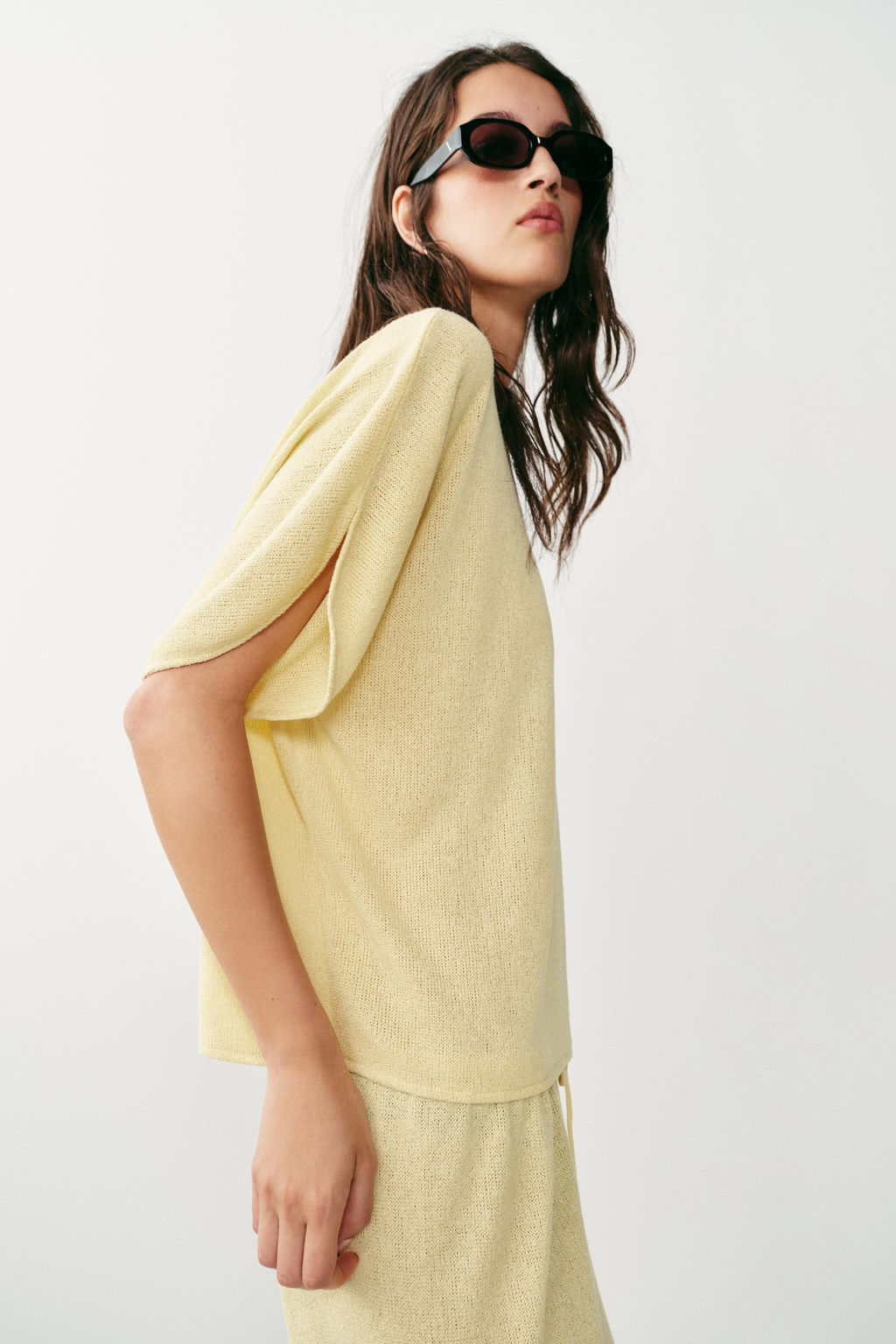 TOP R?STICO MANGA CAPA / Amarillo claro - Zara фото 3
