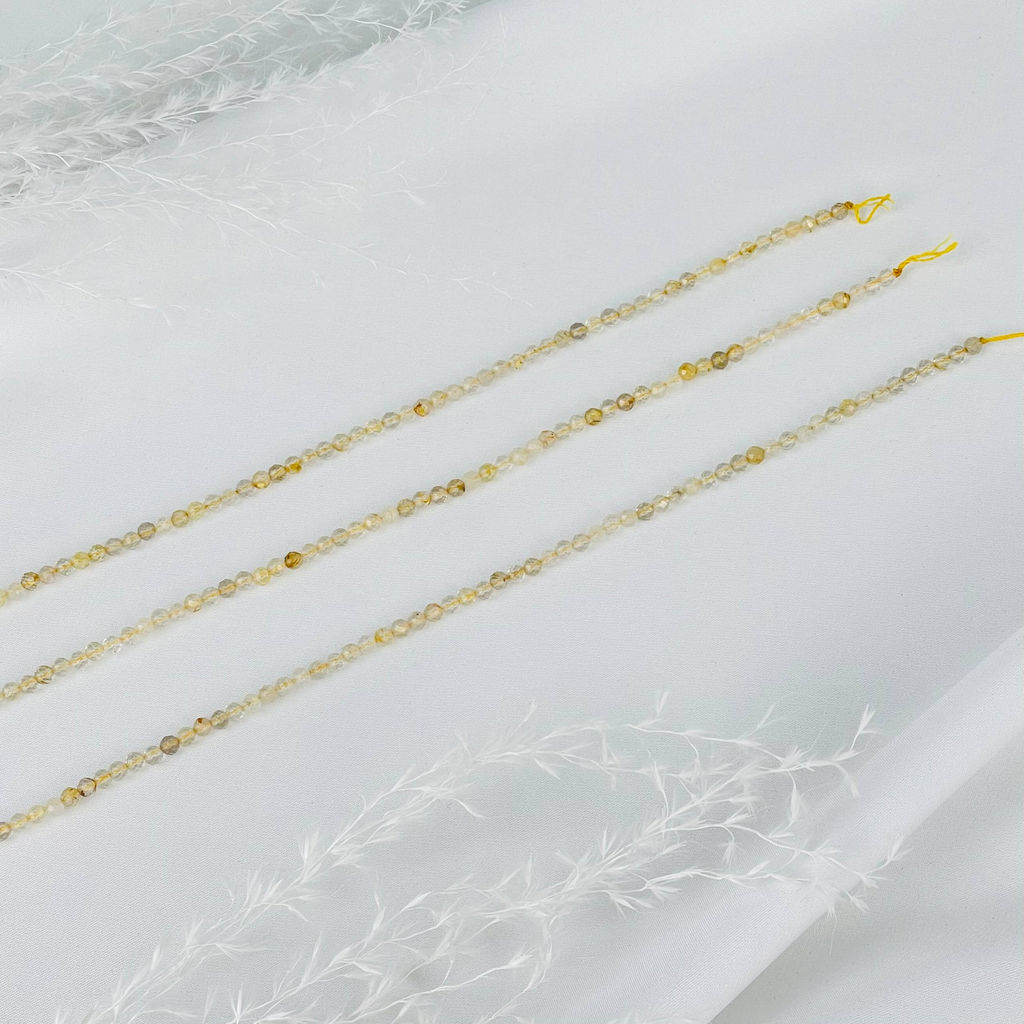 Бусины для украшений из Рутилового кварца (130 бусин) 39 см