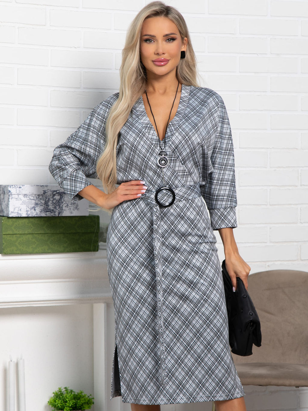 Платье Фокси (серое) П15438-4М