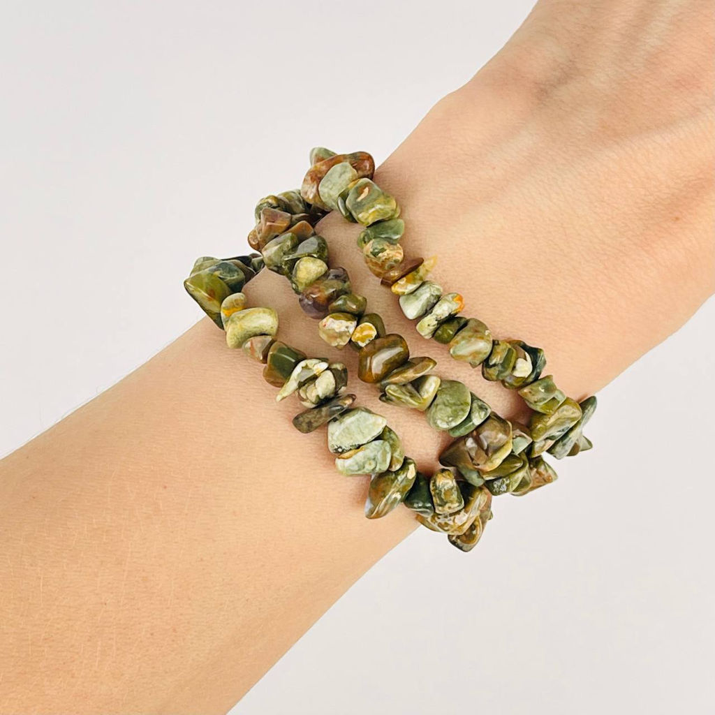 Бусины для украшений из океанической Яшмы крошка 85 см