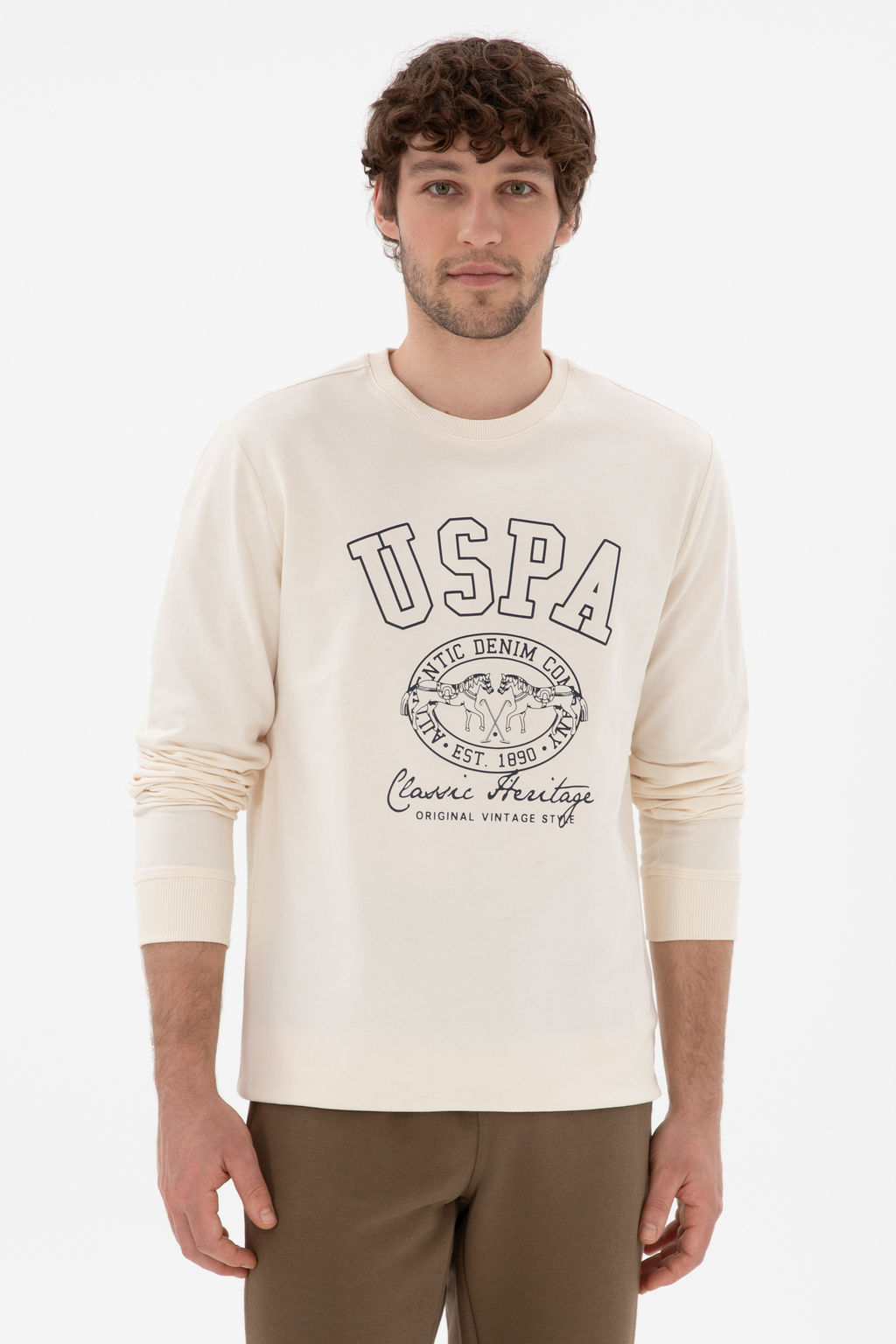 Мужская толстовка крема Неожиданная скидка в корзине - U.s. polo assn фото 8