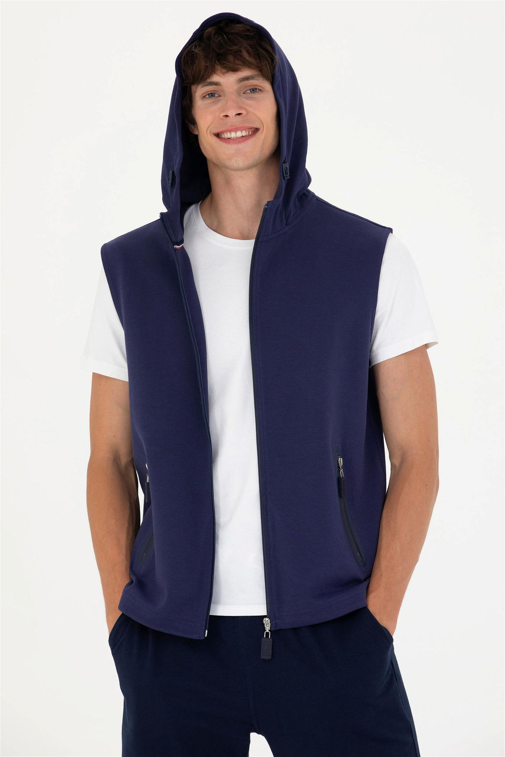 U. S. Polo Assn Мужская темно-синяя толстовка с капюшоном - U.s. polo assn фото 8