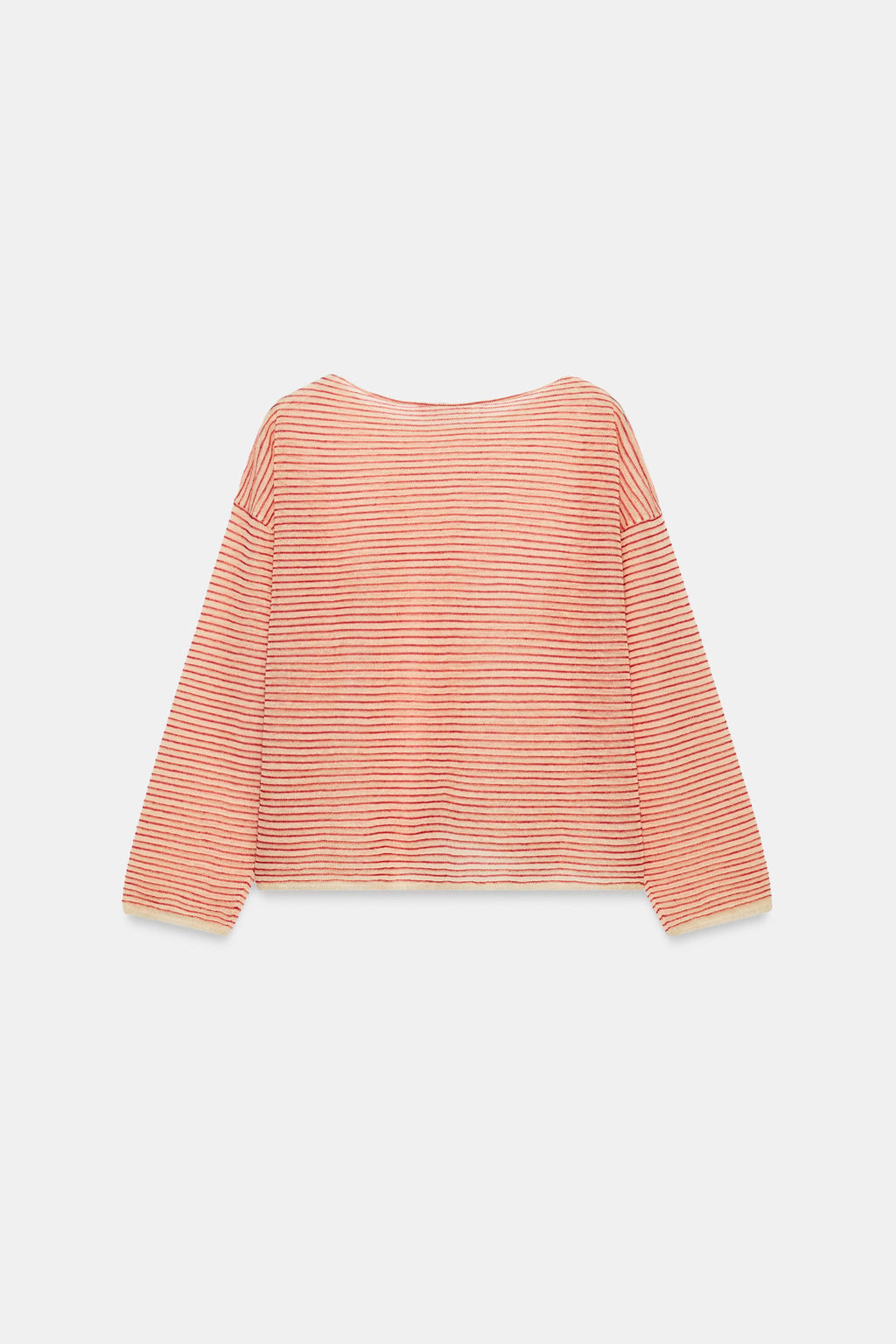 JERSEY PUNTO FINO RAYAS / Crudo / Rojo