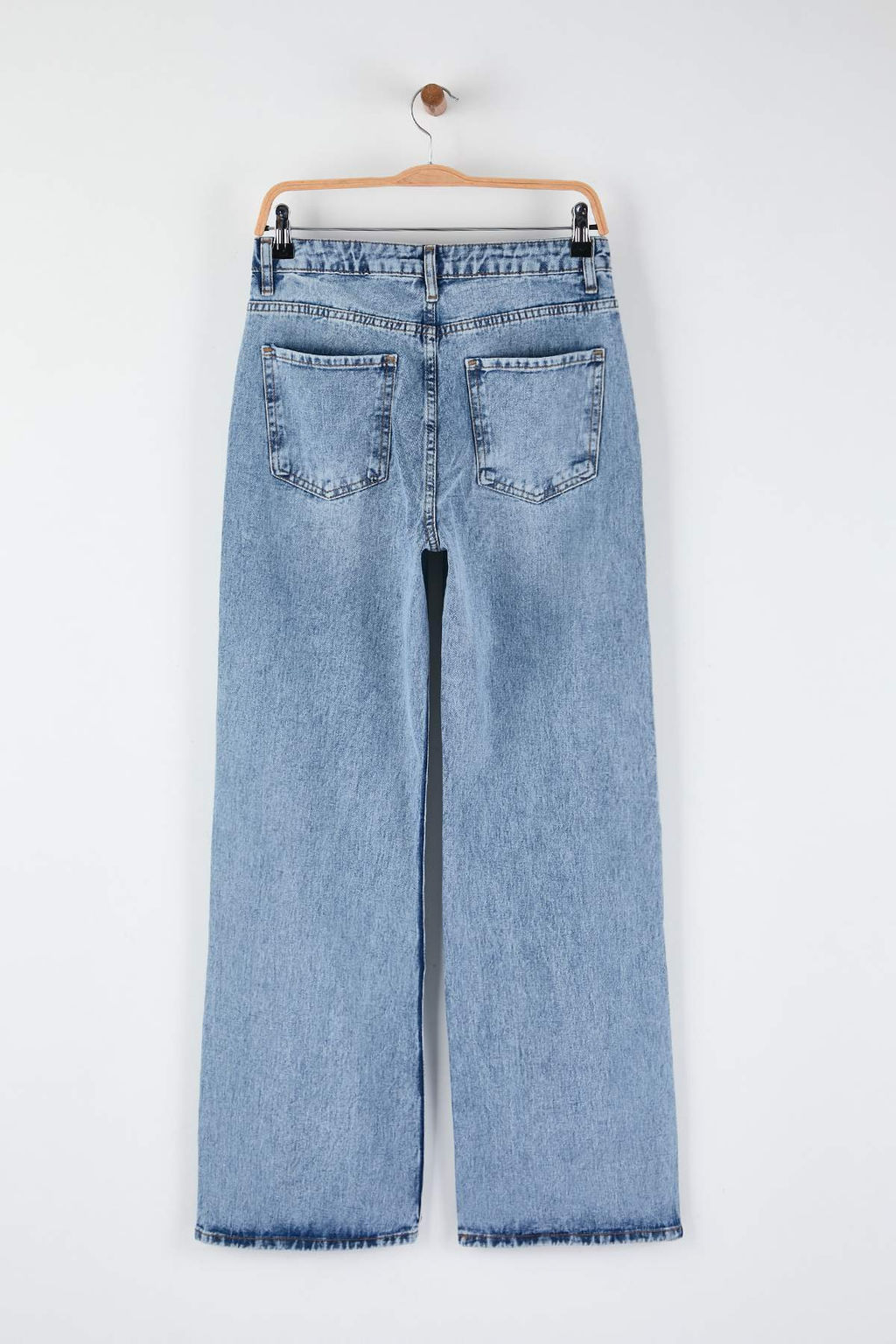 Koyu Mavi Yuksek Bel Wide Leg Palazzo Jeans TWOAW26JE00269 - Trendyolmilla фото 13
