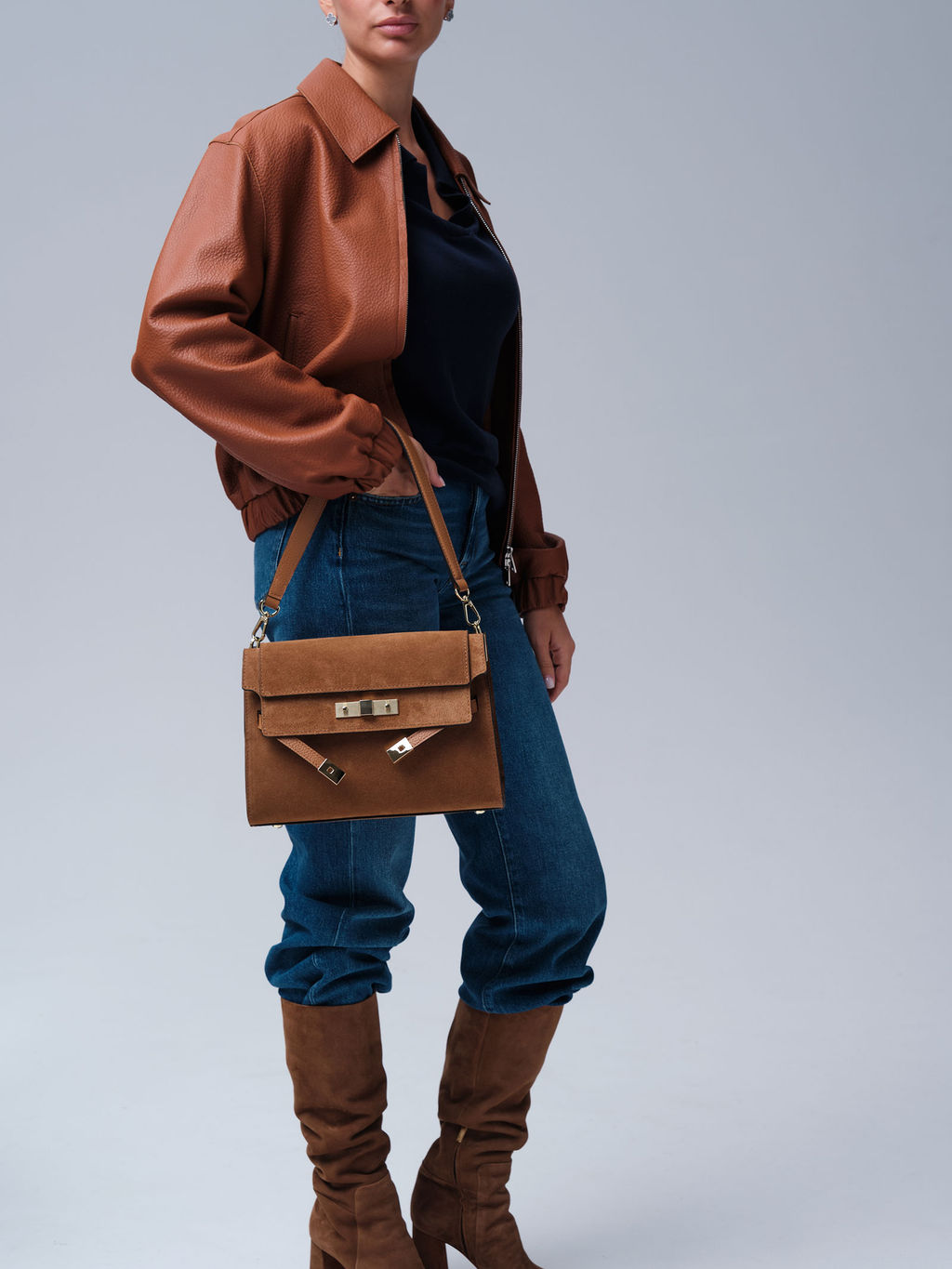 Замшевая сумка Rachel DBR 31361 cветло-коричневый  фото 8