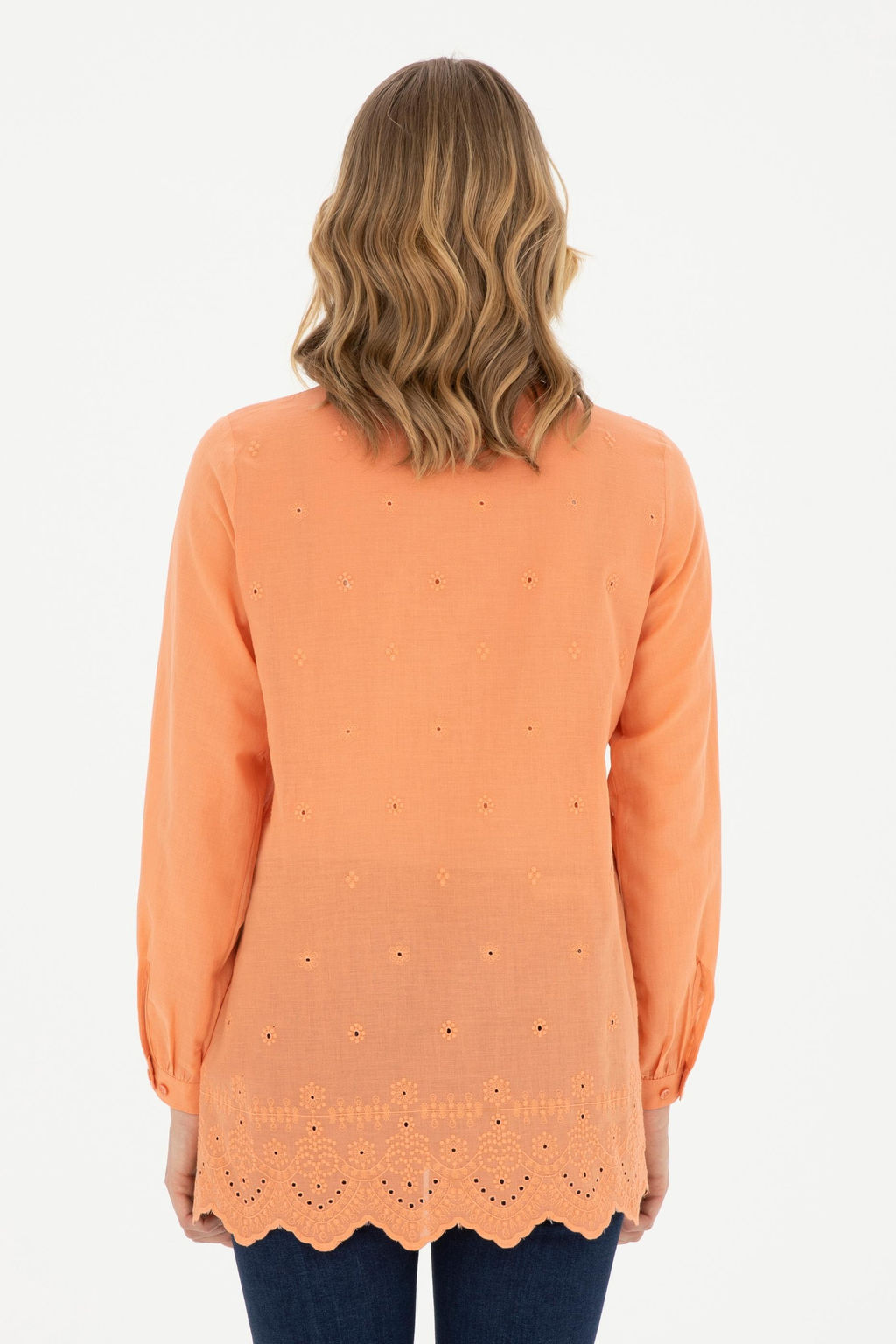 Женская рубашка лососевого цвета с длинным рукавом Неожиданная скидка в корзине - U.s. polo assn фото 5