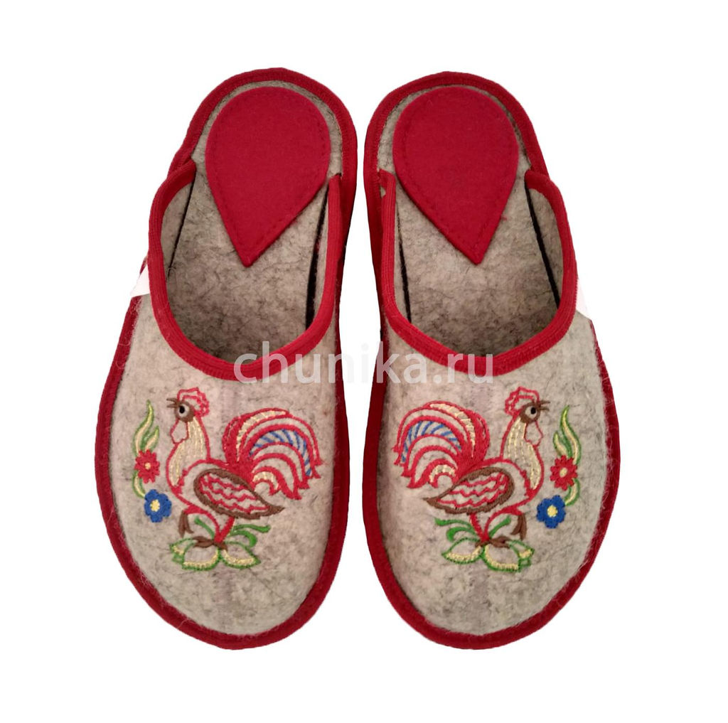 Тапочки без задника, вышивка, звери и птицы - Чуника фото 10