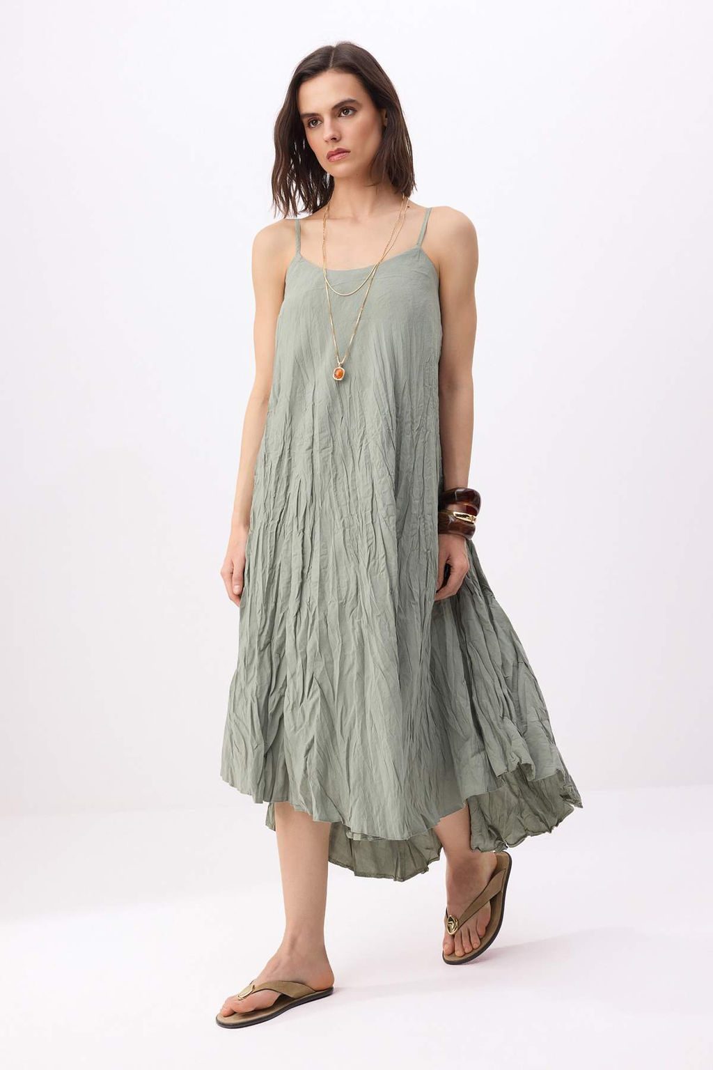 Murdum Crinkle Maxi Dokuma Elbise TWOSS26EL00762 - Trendyolmilla фото 6