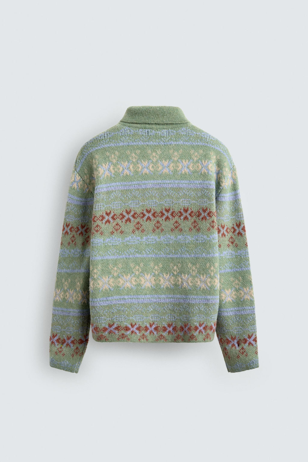 GEOMETRIC TEXTURED JACQUARD KNIT POLO SHIRT - Zara фото 9