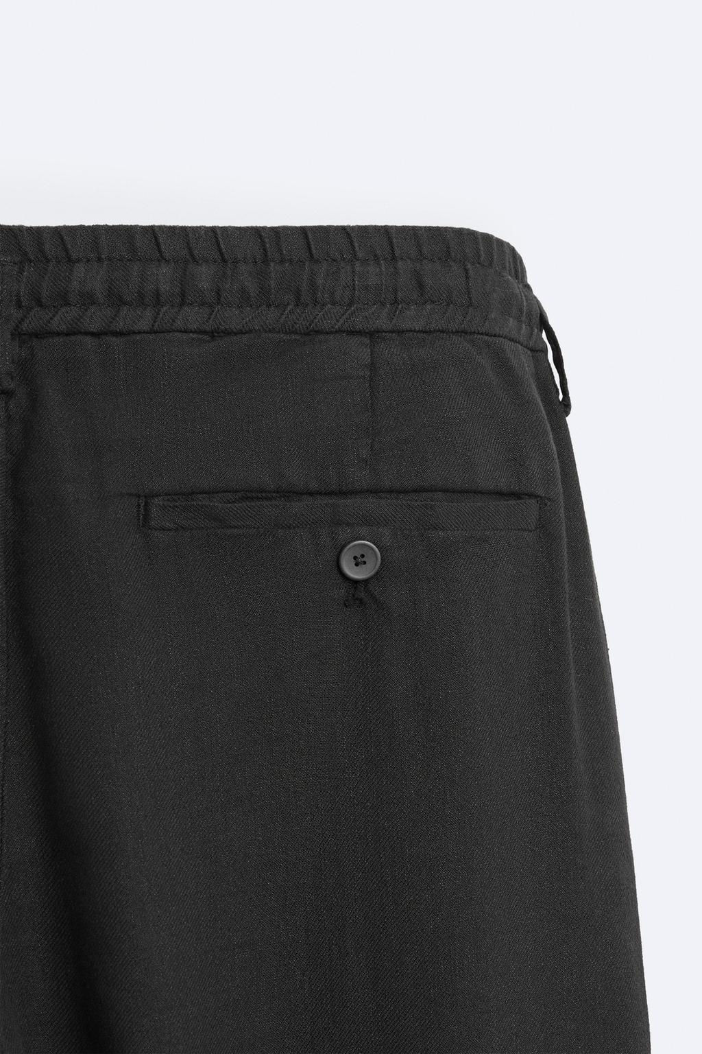PLEATED COTTON - LINEN TROUSERS - Zara фото 20