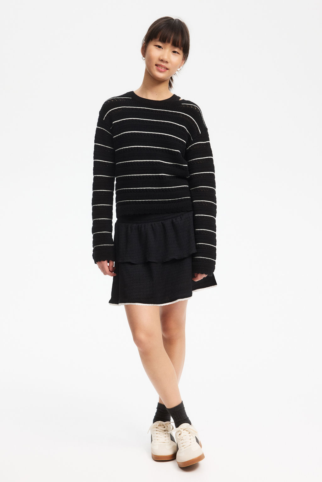 Falda escalonada con ribete de picot - H&m фото 2