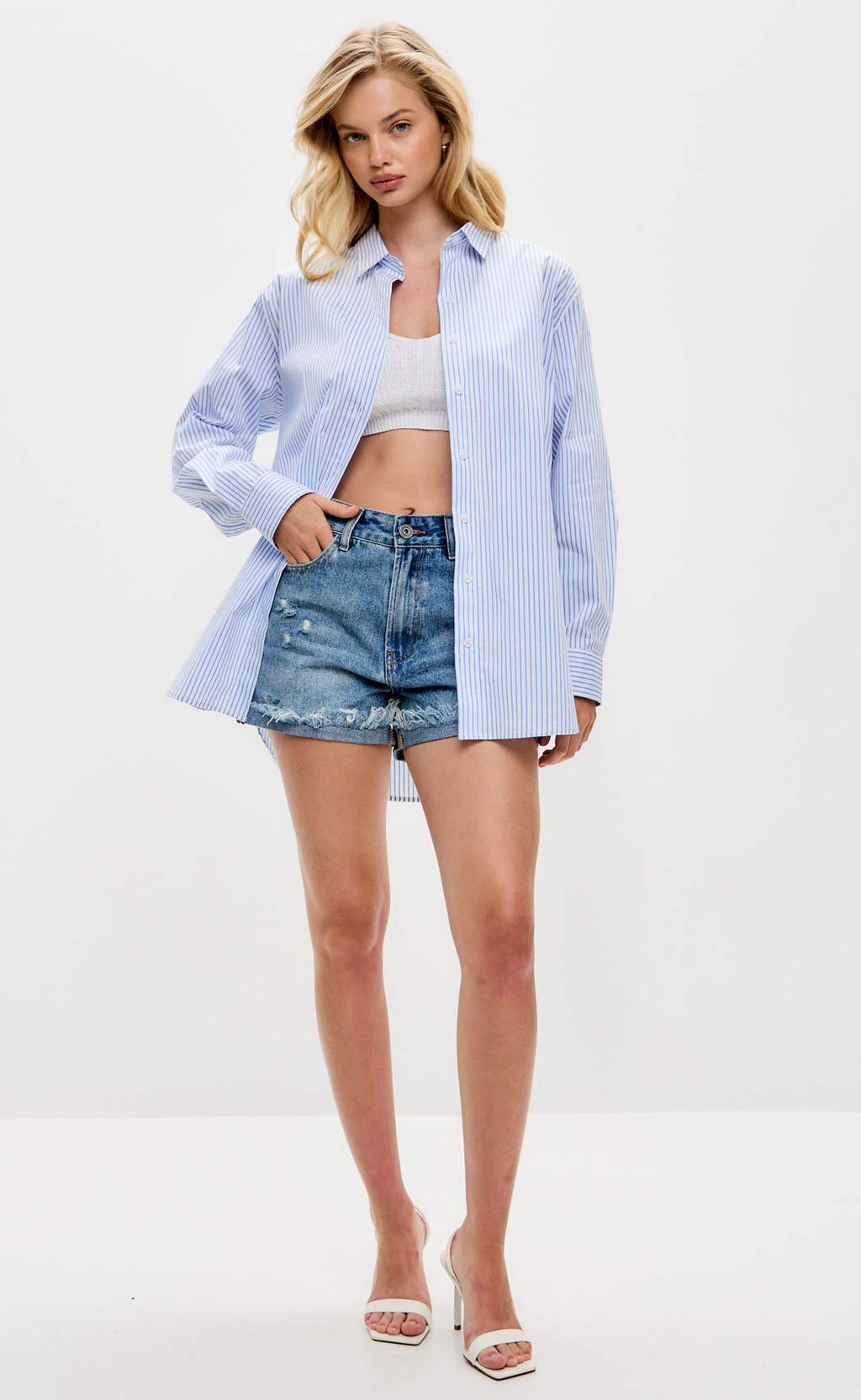 Рубашка женская Fine Joyce F512-1103 из хлопка комбинированная  фото 3