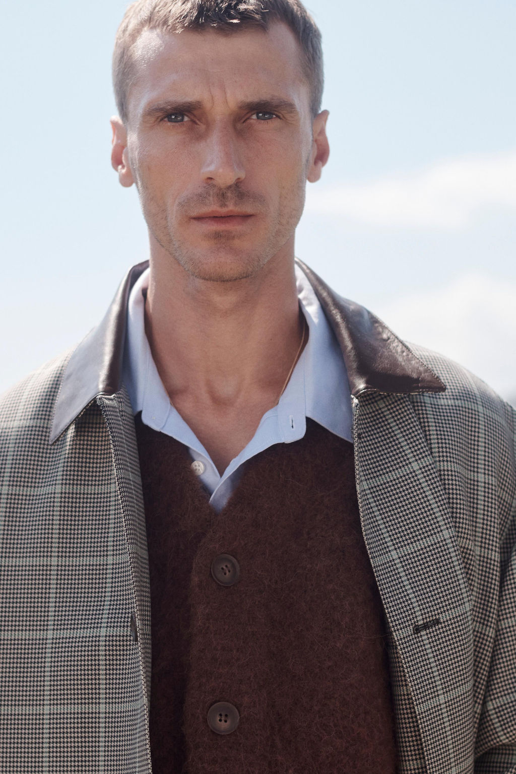 LIMITED EDITION CHECK TRENCH COAT WITH LEATHER DETAIL