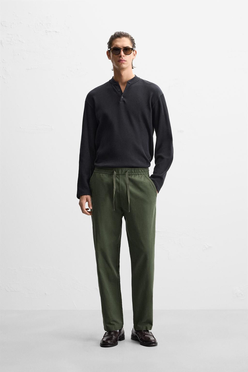 RELAXED FIT JOGGER WAIST TROUSERS - Zara фото 32