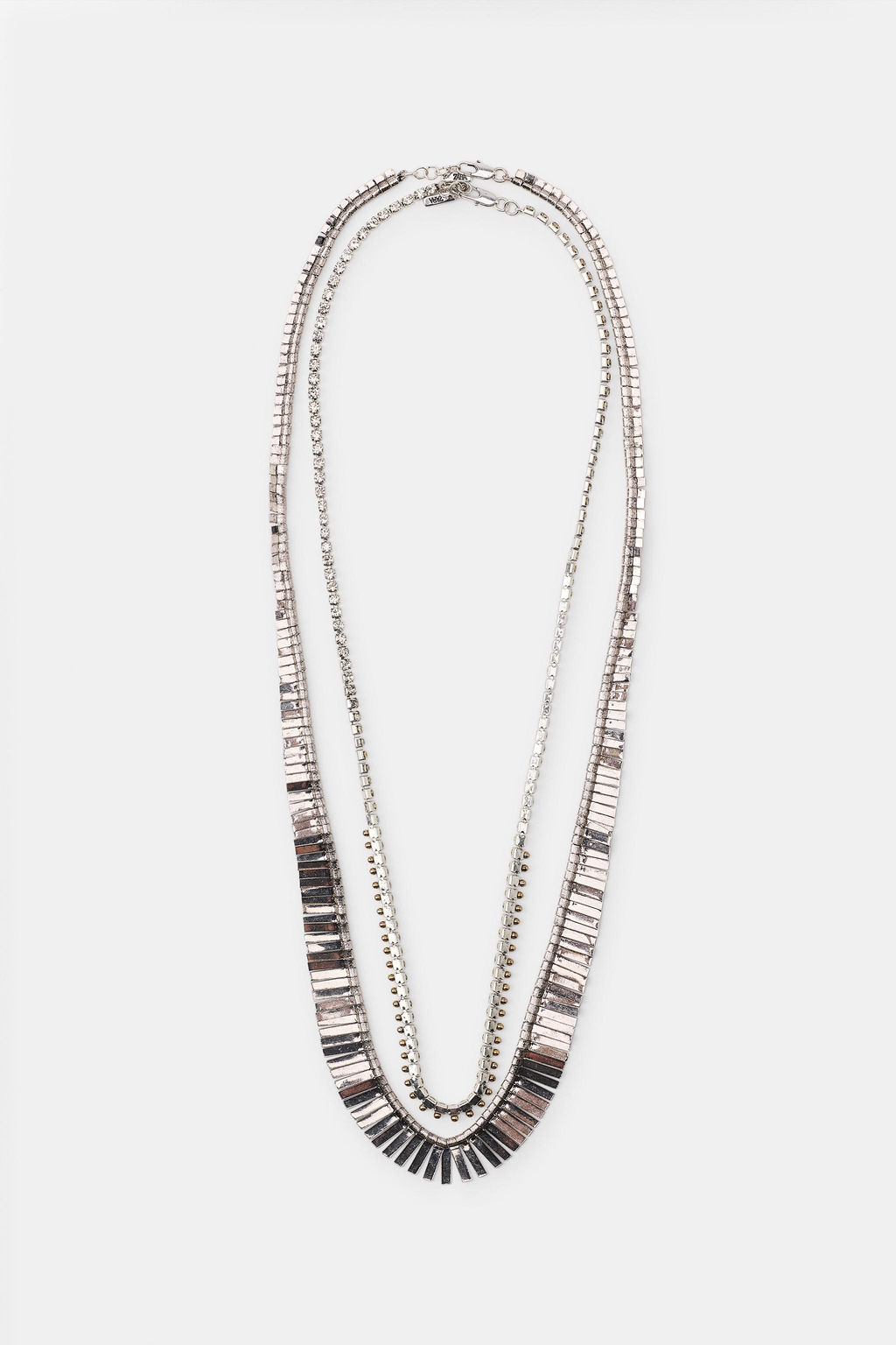 PACK 2 COLLARES MET?LICOS PLACAS BRILLOS / Plata - Zara фото 3