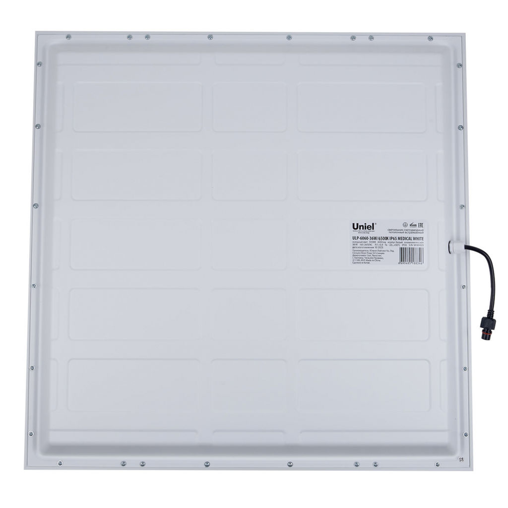 ULP-6060-36W/6500К IP65 MEDICAL WHITE Светильник светодиодный потолочный универсальный. Дневной свет (6500K). 4400Лм. Корпус белый. В комплекте с и/п. ТМ Uniel
