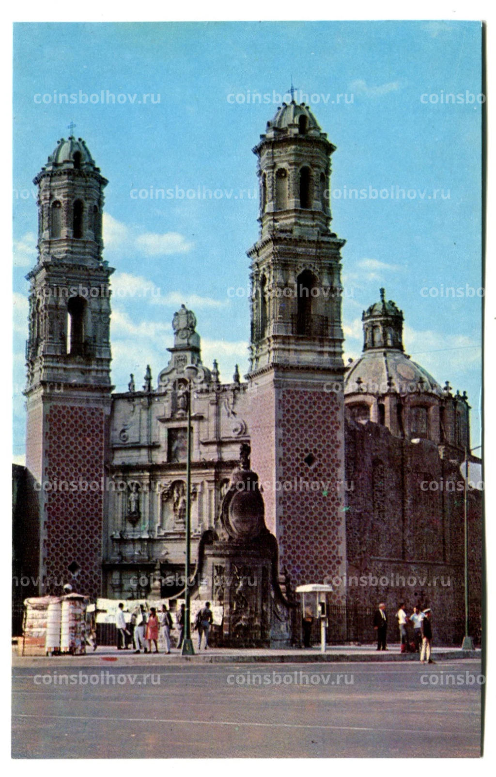 Открытка Мехико.Старинный католический храм