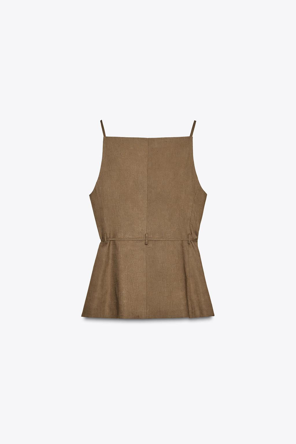 BEADED BELT WAISTCOAT IN LINEN BLEND - Zara фото 6