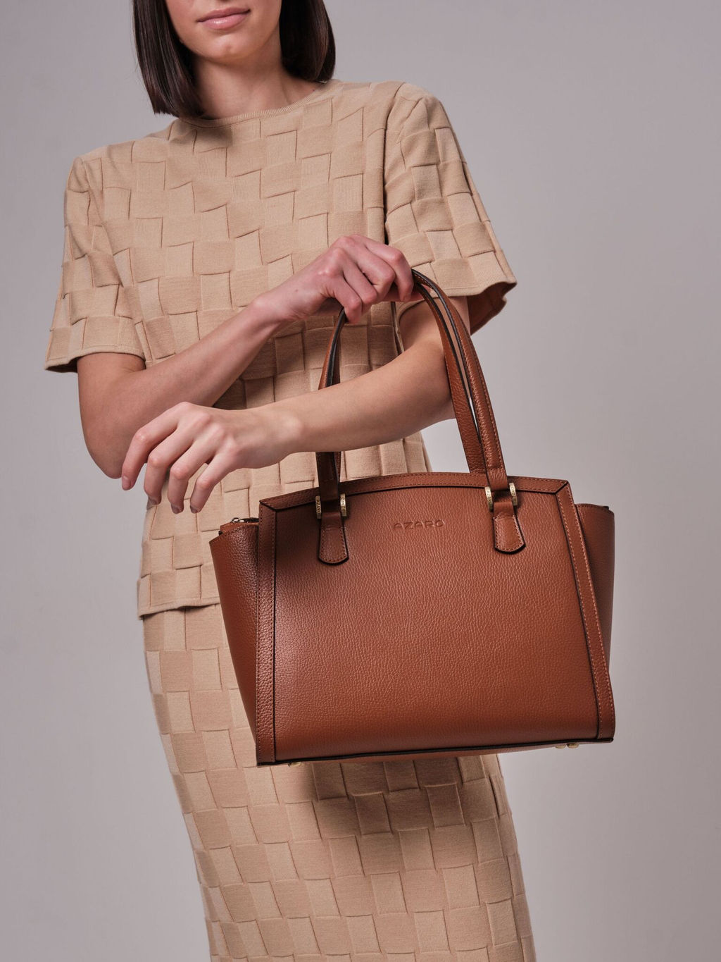 Сумка кожаная Azaro 30690 коричневый фундук