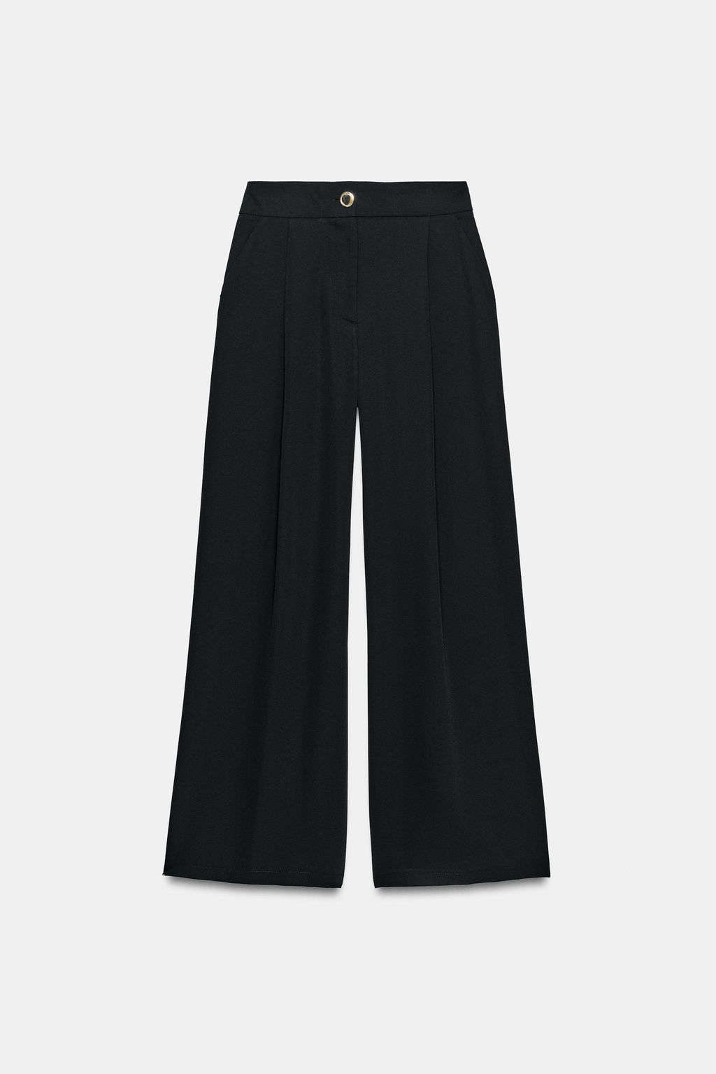 PANTAL?N PALAZZO BOT?N DORADO / Negro - Zara фото 6