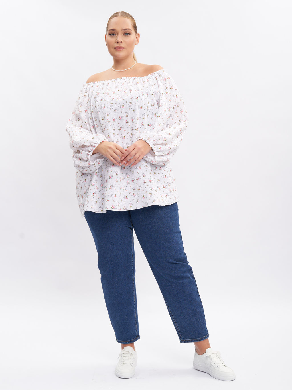 Блузка из муслина с кружевом BL09401FLW02 - Артесса фото 9