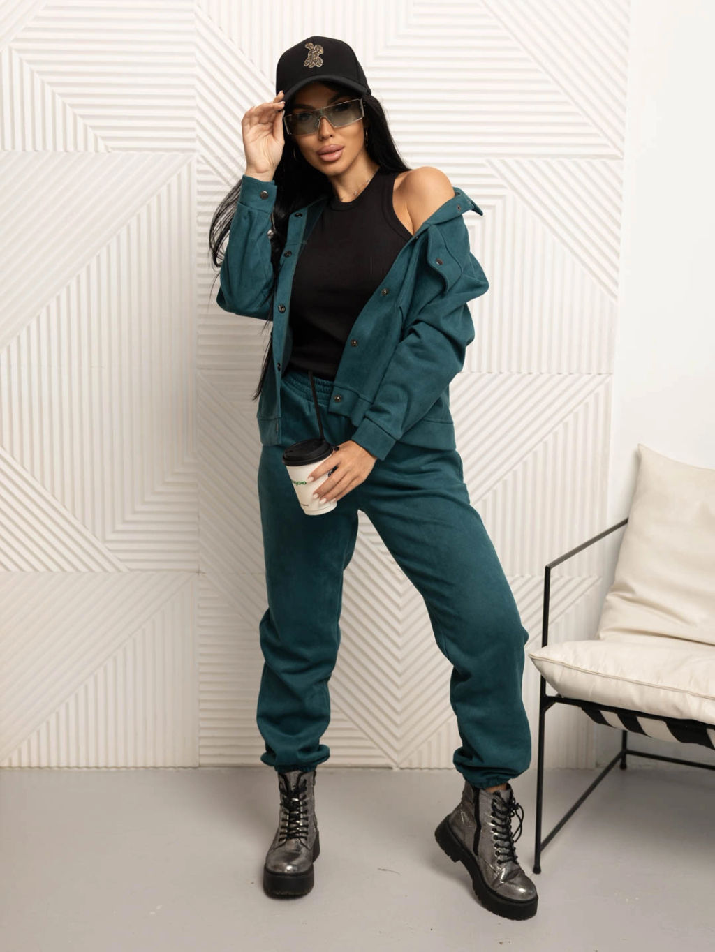 Костюм женский, цвет зеленый