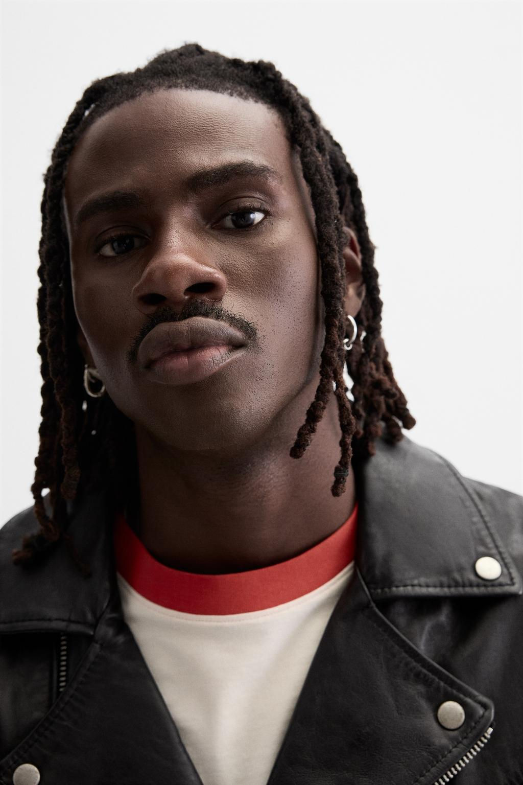 LEATHER BIKER JACKET - Zara фото 5