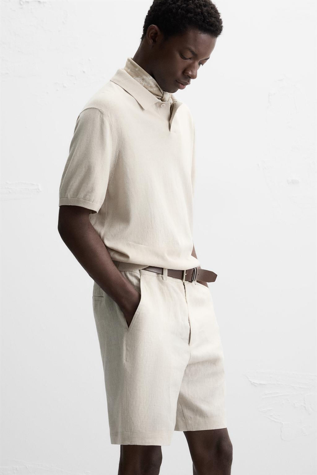 100% LINEN BERMUDA SHORTS - Zara фото 41