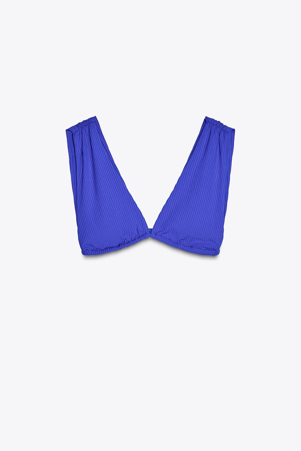 RIBBED WIDE STRAP BIKINI TOP - Zara фото 7