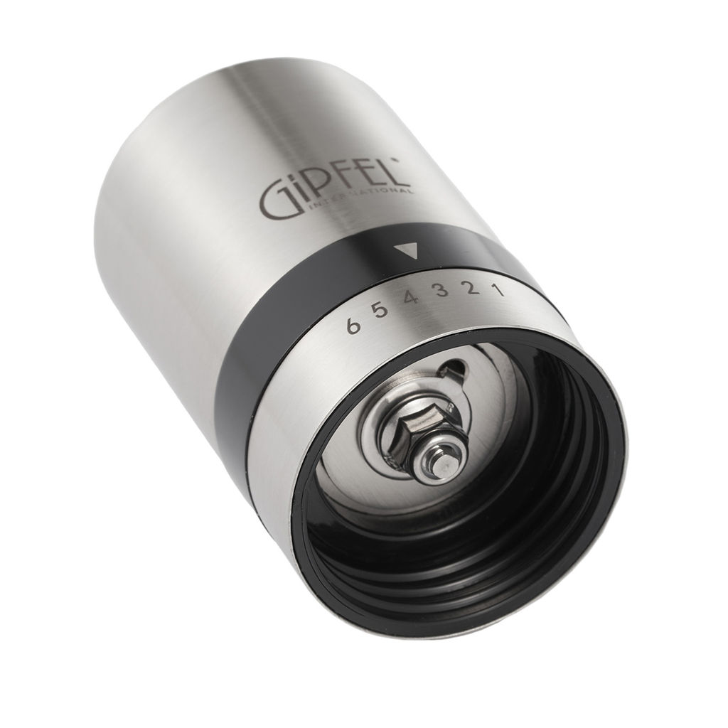 51906 GIPFEL Кофемолка ручная ESSENCE со стальными жерновами, с двумя стеклянными баночками для хранения кофе в подарочной упаковке. Материал: стекло, пластик, нержавеющая сталь 18/10.  фото 4