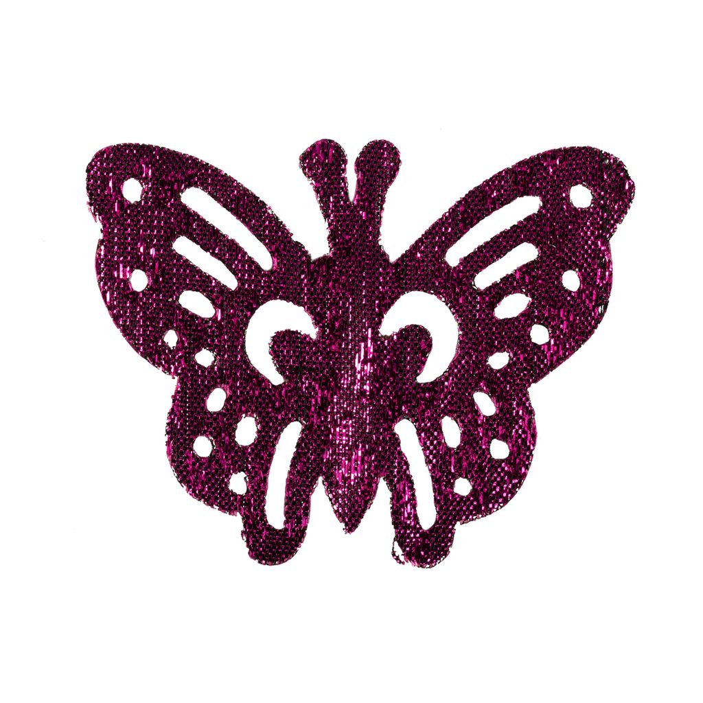 Термоаппликация BLITZ №5 12 шт 5-08 бабочка ажур малиновая 5.5х4.5 см