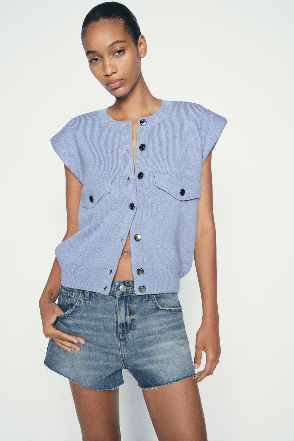 KNIT VEST WITH FLAPS - Zara фото 2